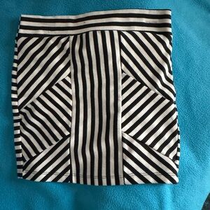 Black and white mini skirt